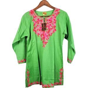 NEW! Vuala Kashmiri Embroidery Kurti Tunic - S